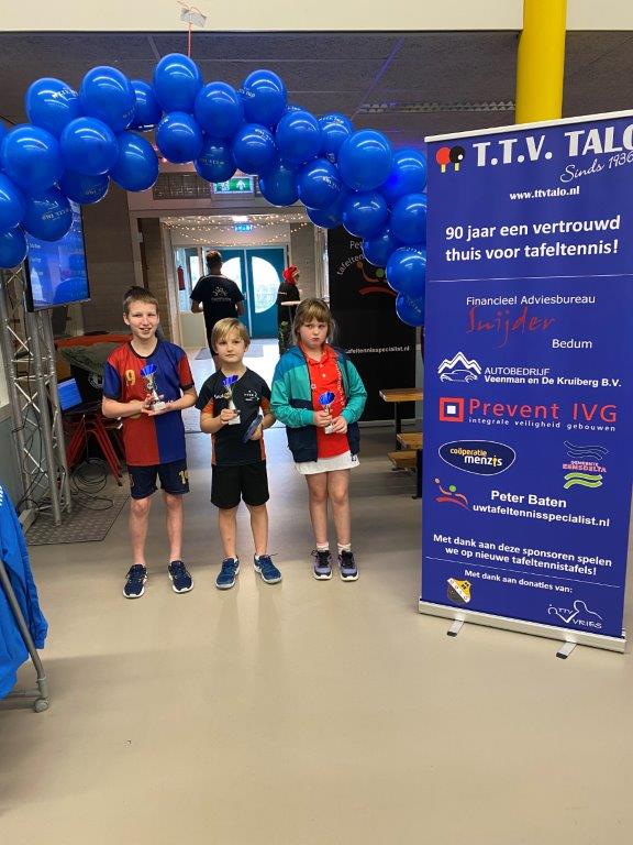 Jeugd-C v.l.n.r. Joris van der Zwaard Matthijs Veen en Feline Feddema